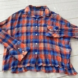 Sanctuary Anthro Plaid  Flannel Button Down